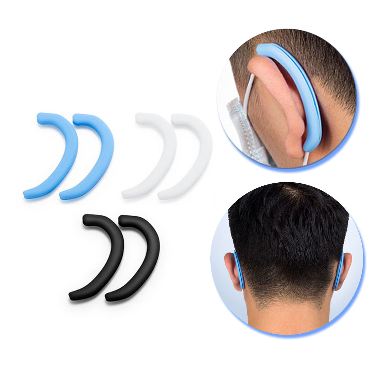 Quai silicone đeo dây khẩu trang đệm êm vành tai chống hằn đỏ, có rãnh giữ gọng kính không rớt + shoptieudung + giao màu ngẫu nhiên
