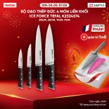 [SIÊU SALE HÈ 20H 4-7.5] Bộ dao thép Đức 4 món liền khối Ice Force Tefal K2324S74 (20cm, 20cm, 11cm, 9cm)