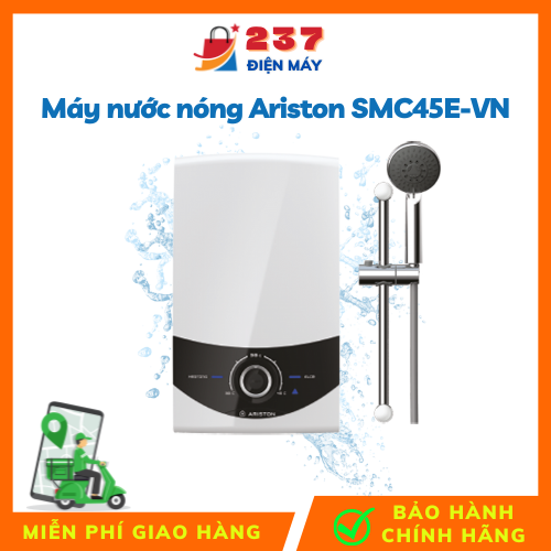 Bình nóng lạnh ARISTON SMC45E-VN, máy nước nóng trực tiếp tặng kèm vòi sen bảo hành chính hãng