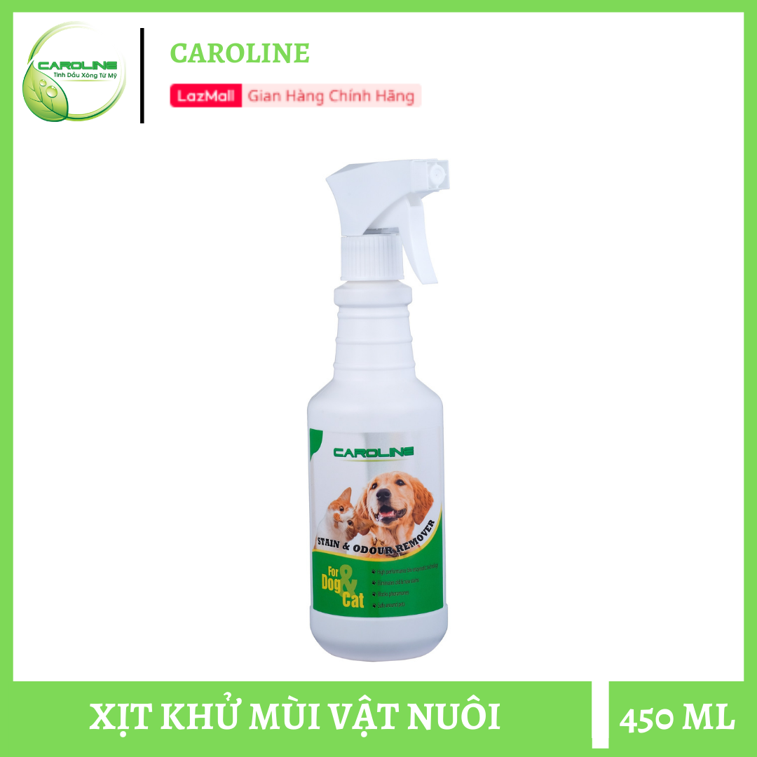 Xịt khử mùi chó mèo, vật nuôi Caroline 450 ml