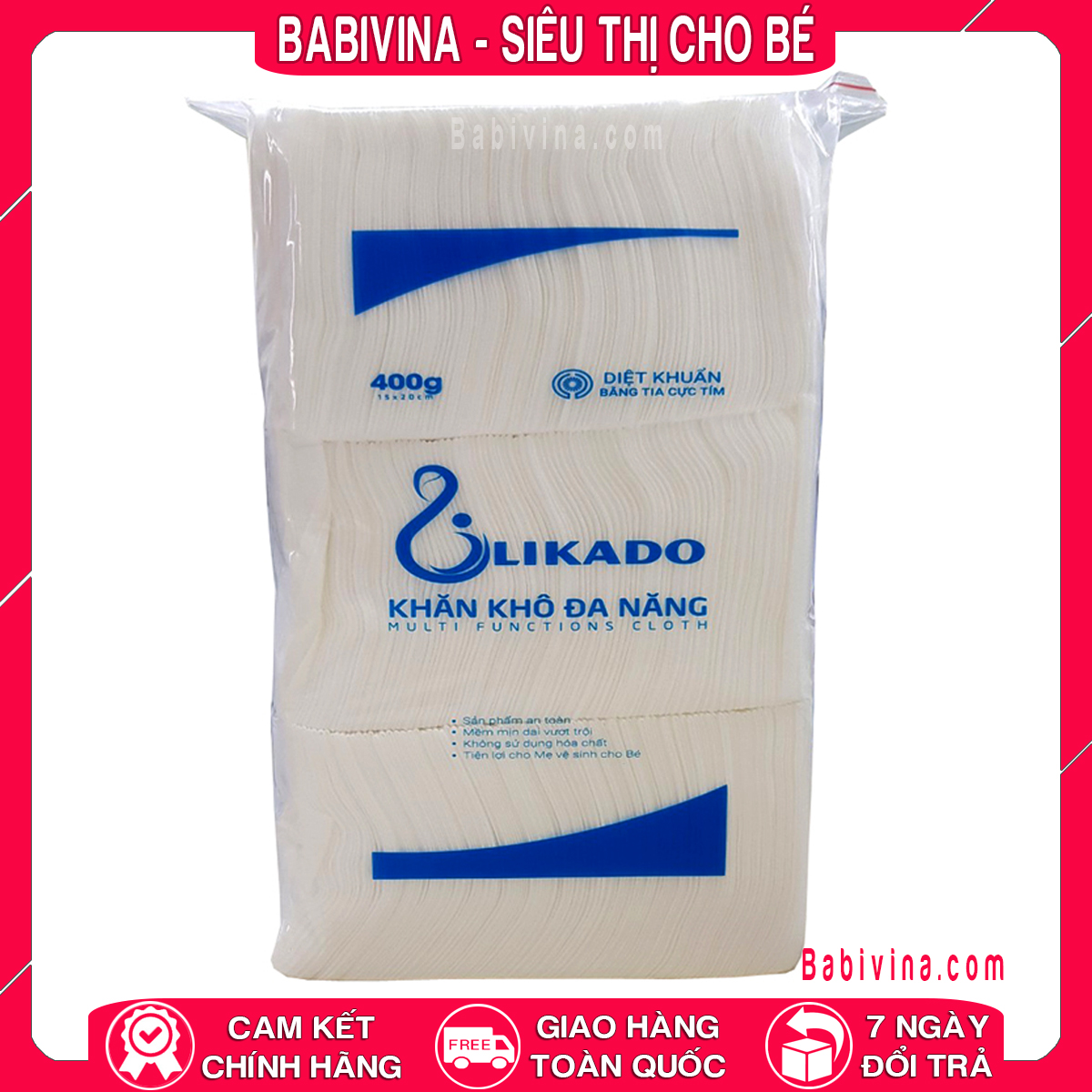 Khăn Đa Năng LIKADO 400g (15x20cm) 300 Tờ