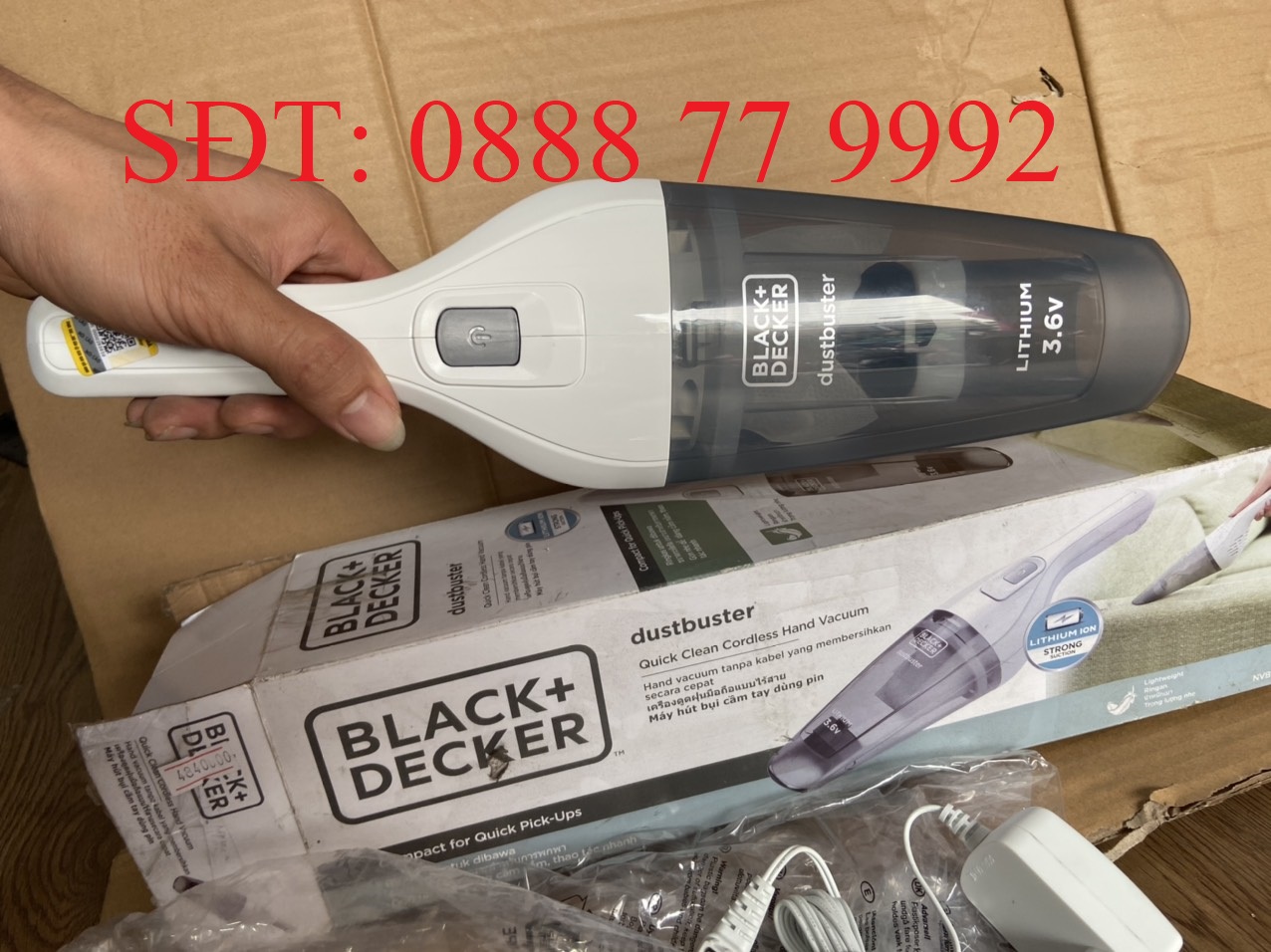 3.6v máy hút bụi black+decker dùng pin li-ion cầm tay nvb115j-b1