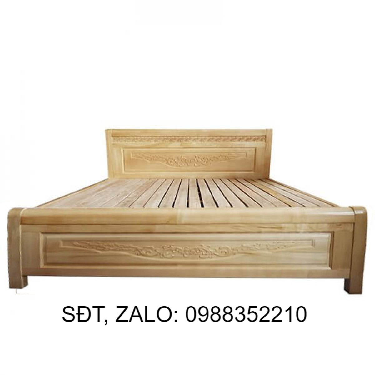 Giường ngủ ht21 gỗ sồi nga nguyên khối