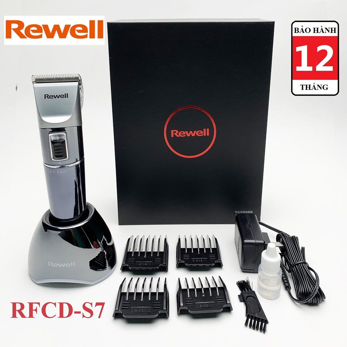 Tông đơ Rewell S7 công suất máy 12W , Lưỡi cắt titanium cao cấp
