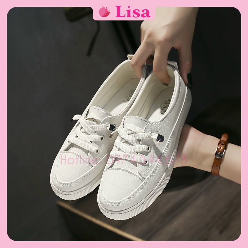 Giày Nữ, Giày Lười Nữ Da Mềm Dây Rút Kiểu Dáng Năng Động Lisa