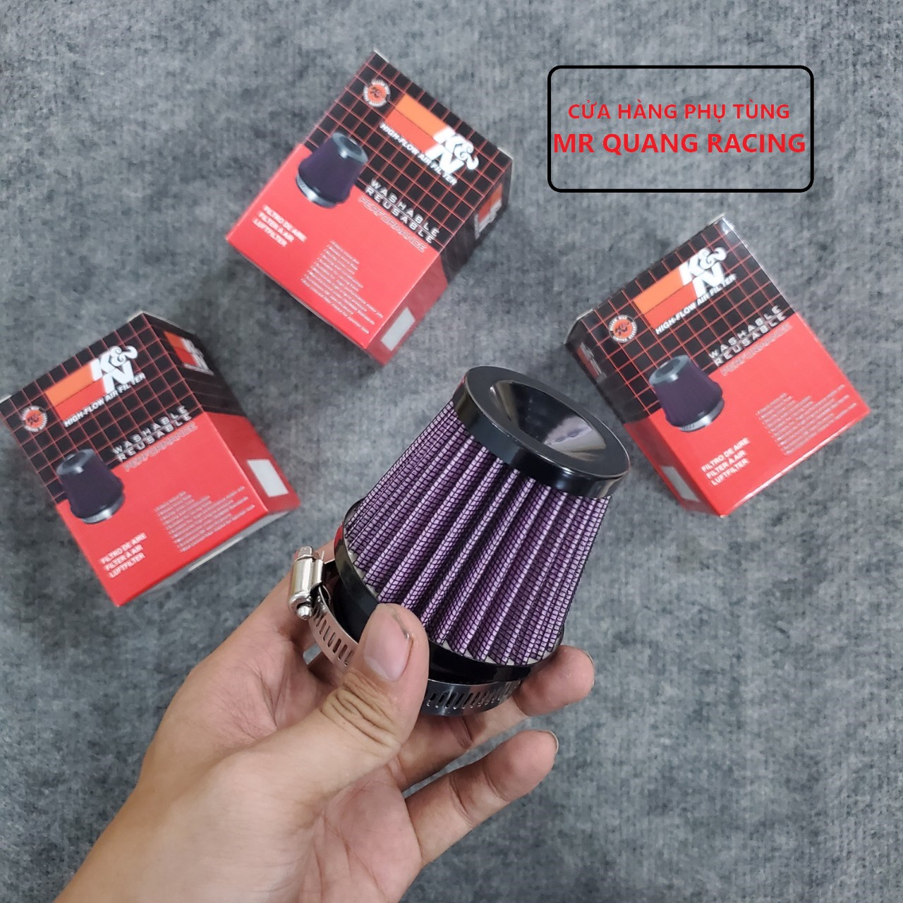 Lọc gió bánh ú k&n gắn được nhiều dòng xe