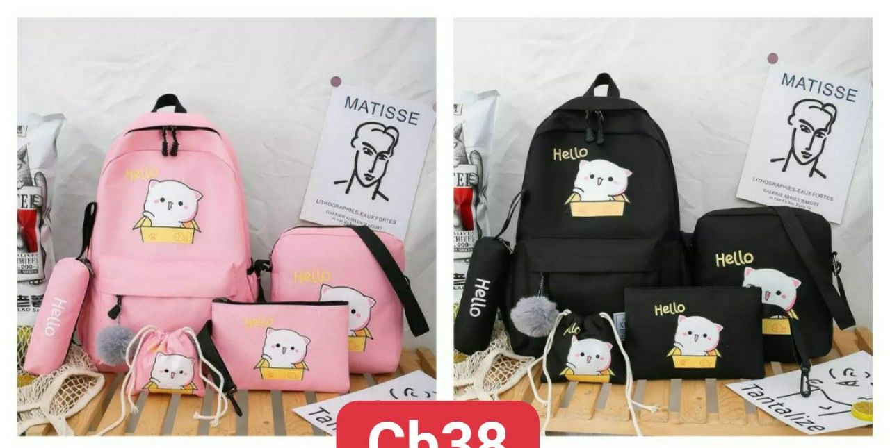 Balo combo 4 món mèo hello cb38