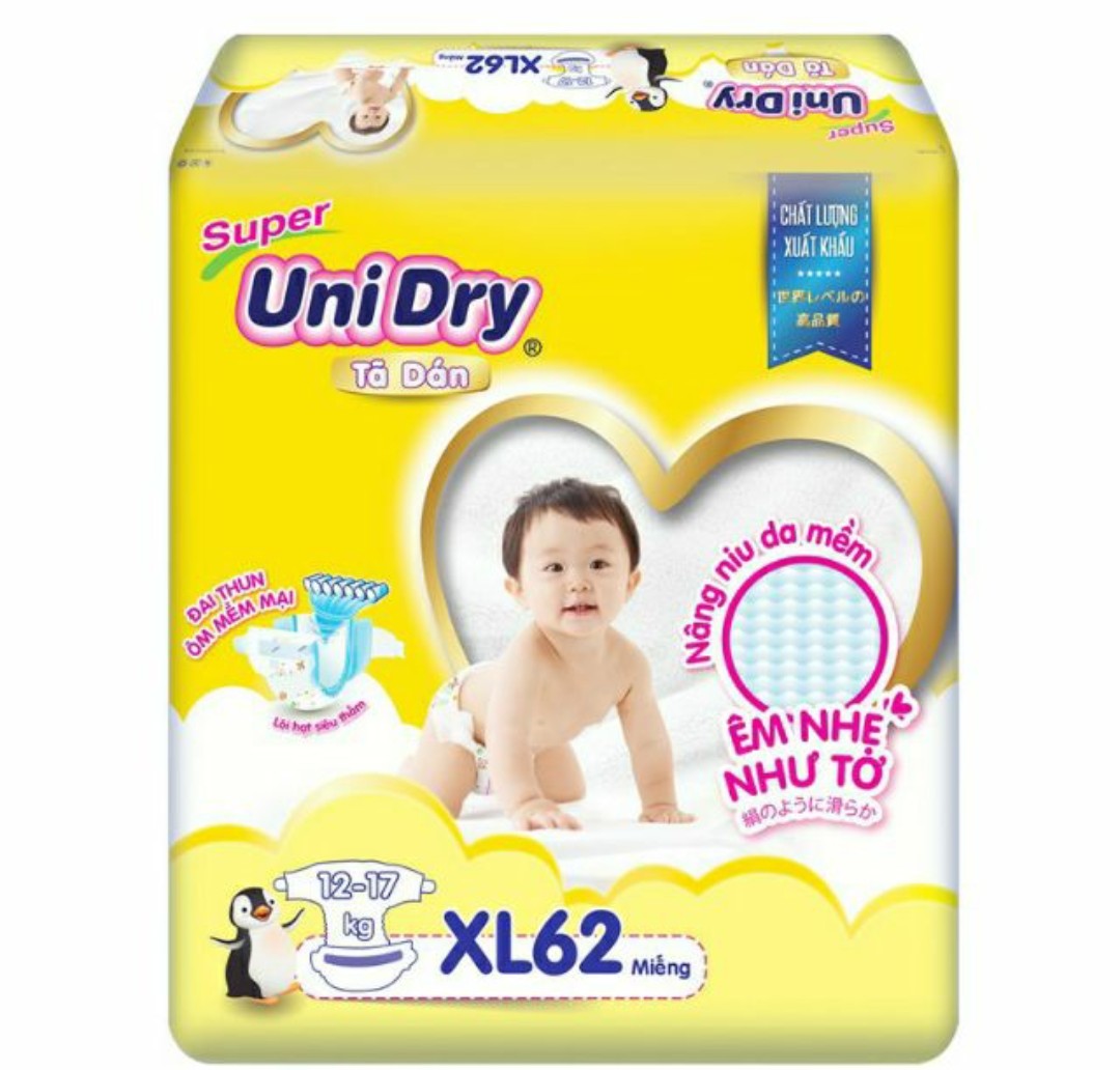 Tã dán Unidry Size M76 miếng  - L68 miếng  - XL62 miêng