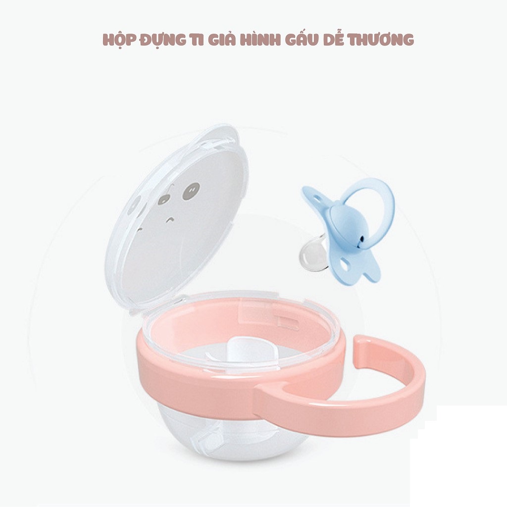 Hộp đựng núm ty, núm ti giả, núm vú đa năng cho bé có móc treo - sản phẩm an toàn & rất dễ thương