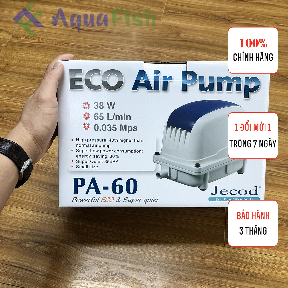 Máy Sục Khí Oxy Chuyên Dụng Cho Hồ Cá Koi Jecod Eco PA 35-45-60-80-100-150-200 (máy sủi khí chạy rất êm, khỏe, tiết kiệm điện)