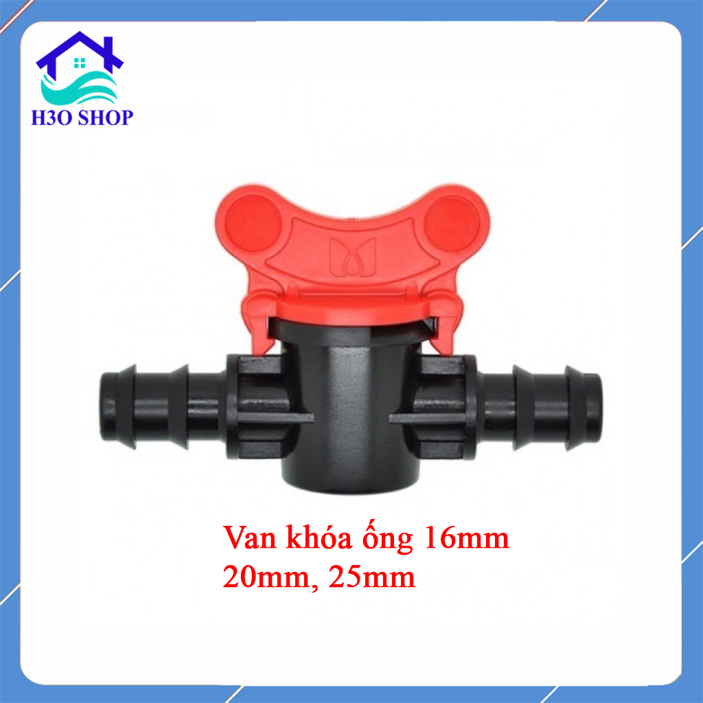 Van khóa ống mềm PE/LDPE 16mm - 20mm - 25mm sử dụng trong hệ thống tưới nhỏ giọt tưới phun sương...