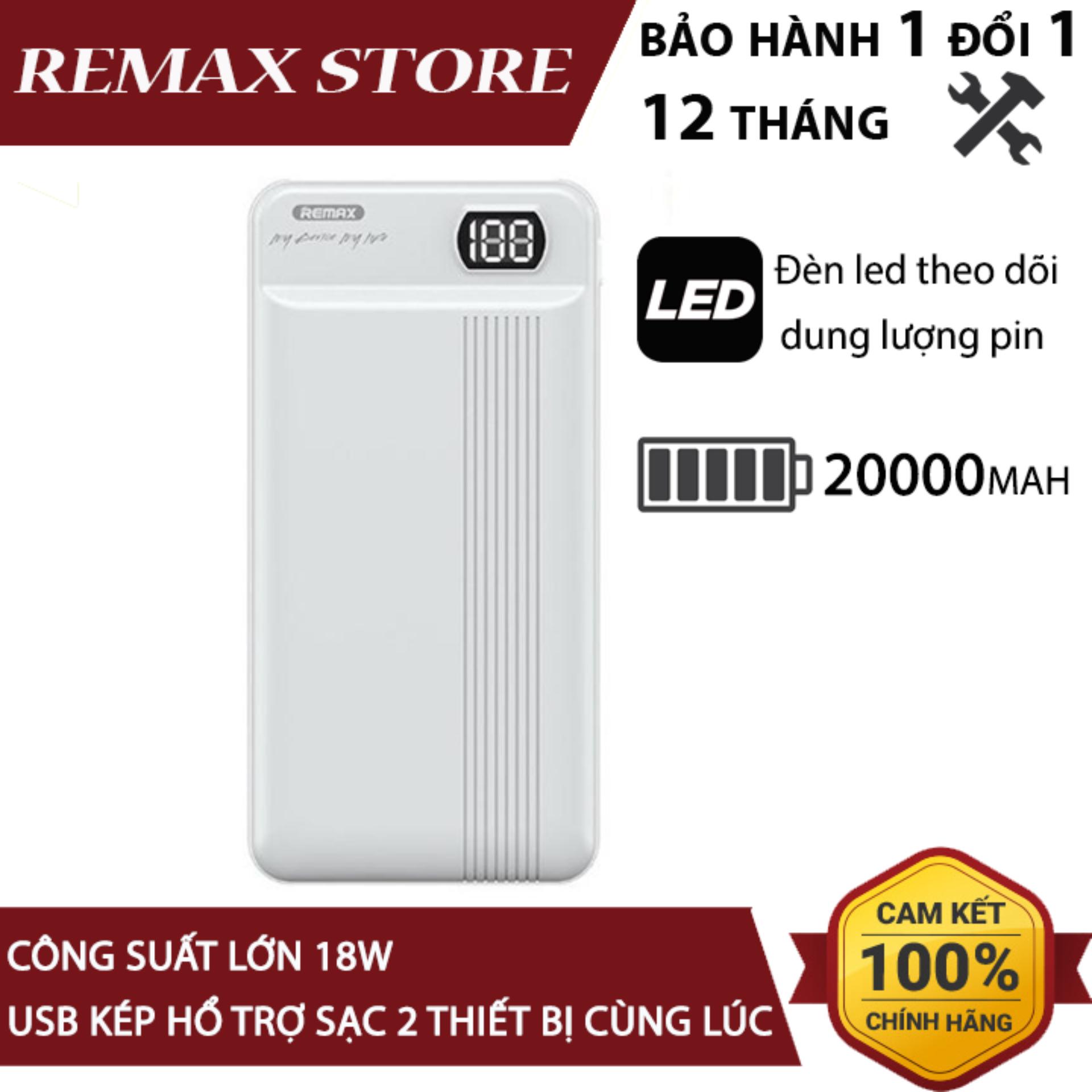 Pin Dự Phòng 20000mah Remax RPP-106 Fizi Series 2 cổng USB