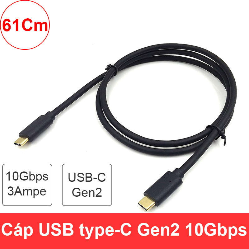 Dây cáp 2 đầu USB type-C sang USB type-C - Cáp USB C 2 đầu đực Gen 2 10Gbps 0.31M - 0.61M - 1.1M - 1.51M - 1.81M