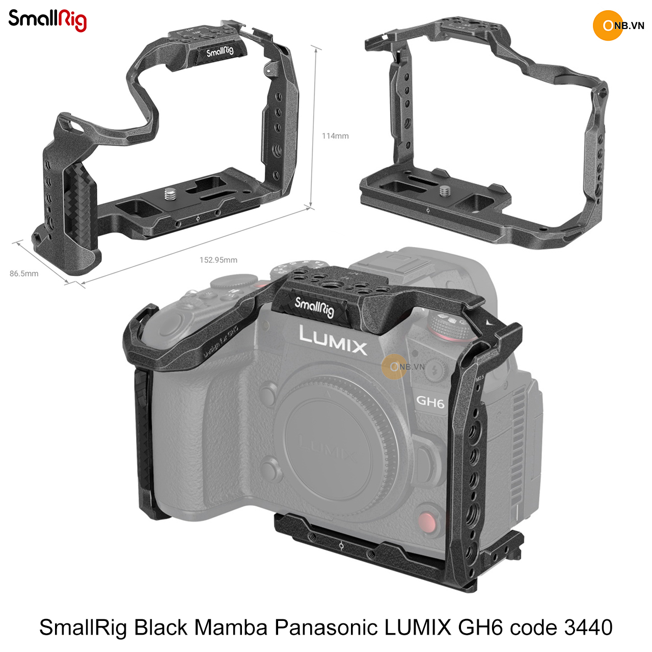 Smallrig black mamba khung bảo vệ máy ảnh lumix gh6 code 3440