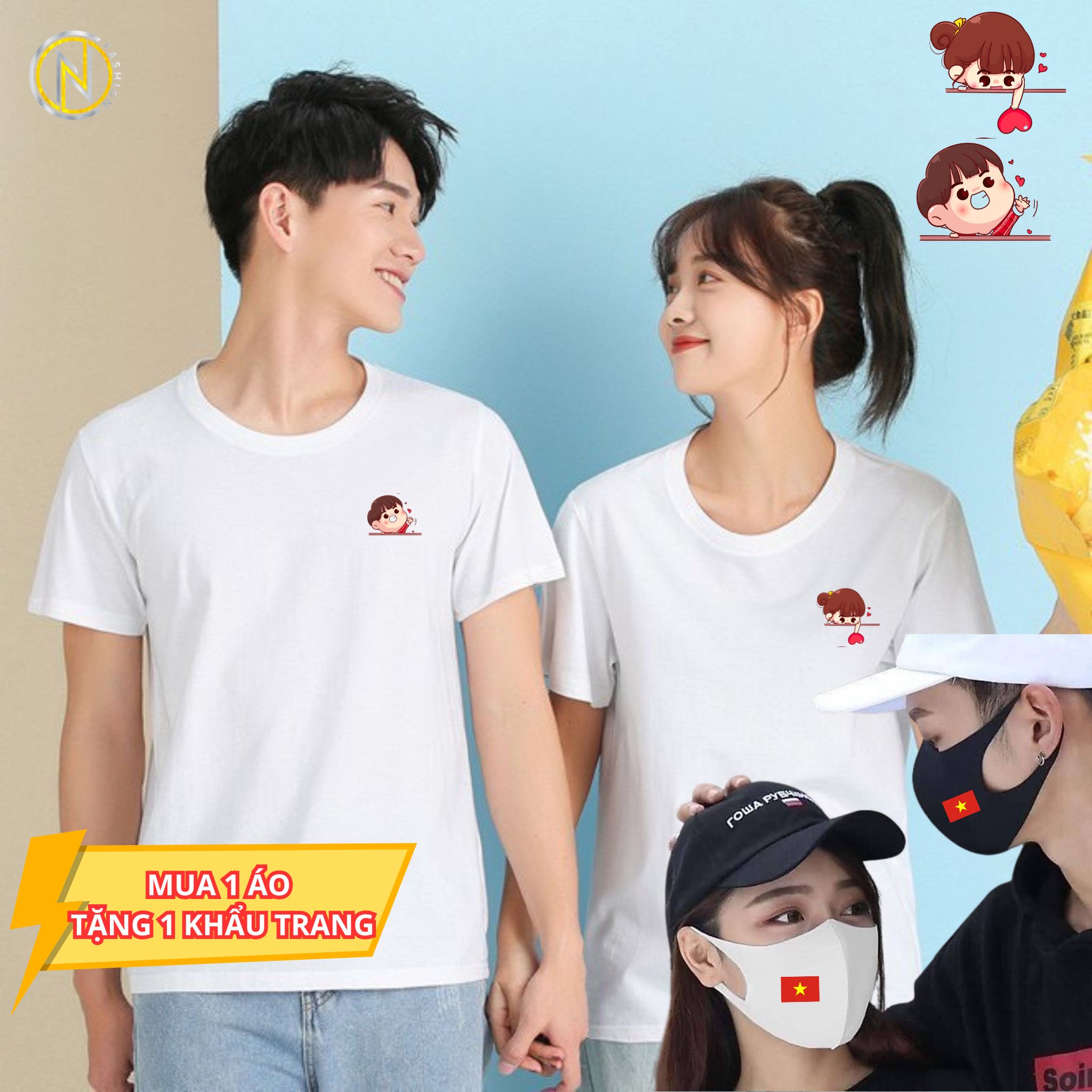 Áo thun cặp đôi tình yêu gá tốt Áo đôi áo cặp mới nhất Mua áo tặng khẩu trang | Thời trang OCN