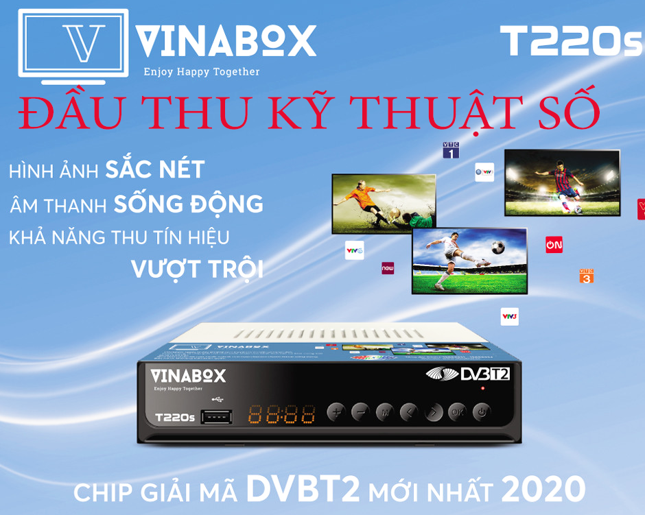 Đầu Thu Kỹ Thuật Số  T2 Vinabox T220s  Thế Hệ Mới 2020