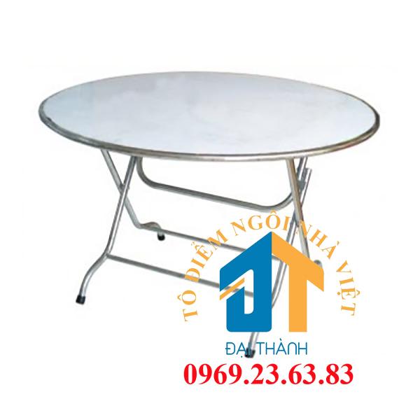 Bàn tròn inox 304 rộng 1m2 chân cao ĐẠI THÀNH