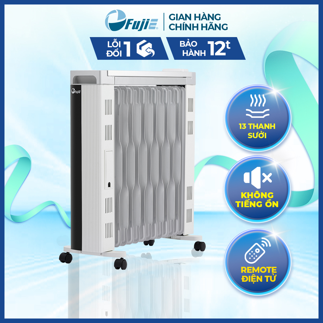 Máy sưởi ấm FujiE OFR7913 máy sưởi dầu 13 thanh - Công nghệ A.I thông minh điều chỉnh độ ấm - Bảo hành toàn quốc - Công nghệ Nhật Bản - Nhập khẩu chính hãng