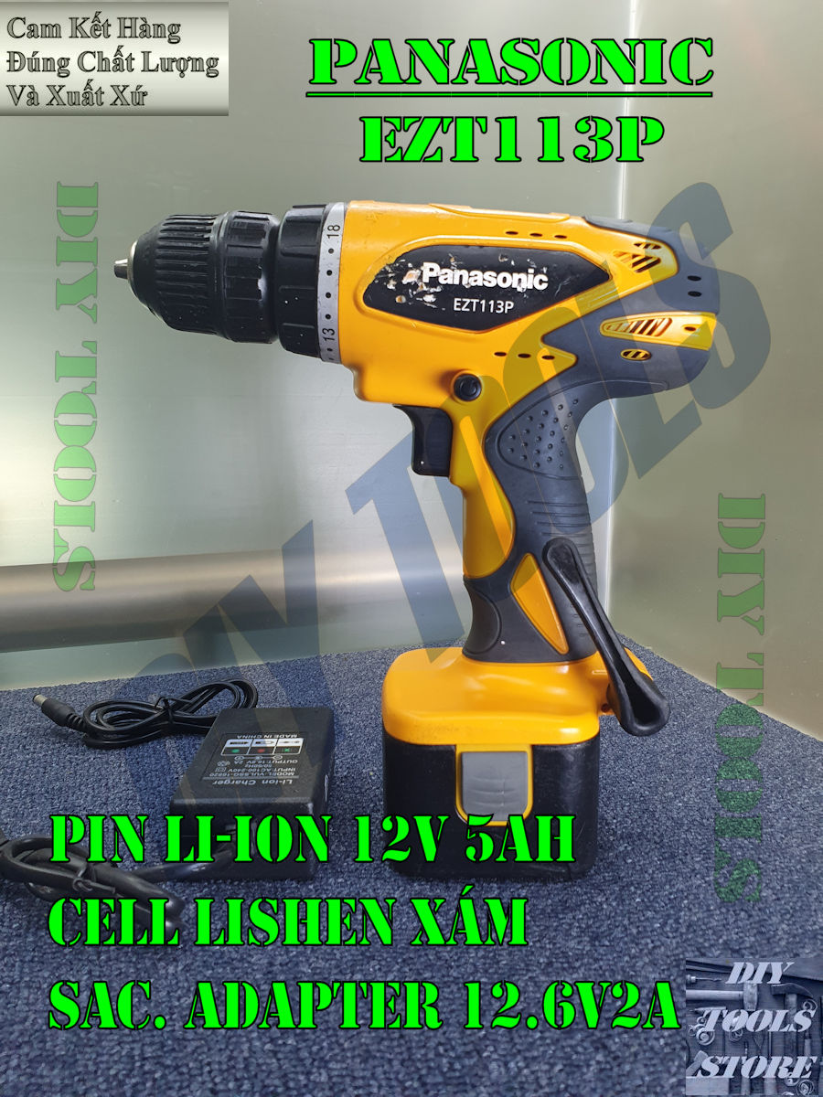 Máy Khoan Pin Nội Địa Nhật Panasonic EZT113P : Nguyên Zin, Hoạt Động Ổn Định Full Chức Năng, Ngoại Hình Mới Trên 90% (Máy Khoan và Bắt Vít) (DIY Tools)