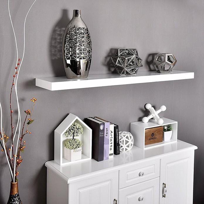 Kệ gỗ trang trí treo tường giấu ty rộng 80cm x 15cm ván MDF chống ẩm phủ melamin