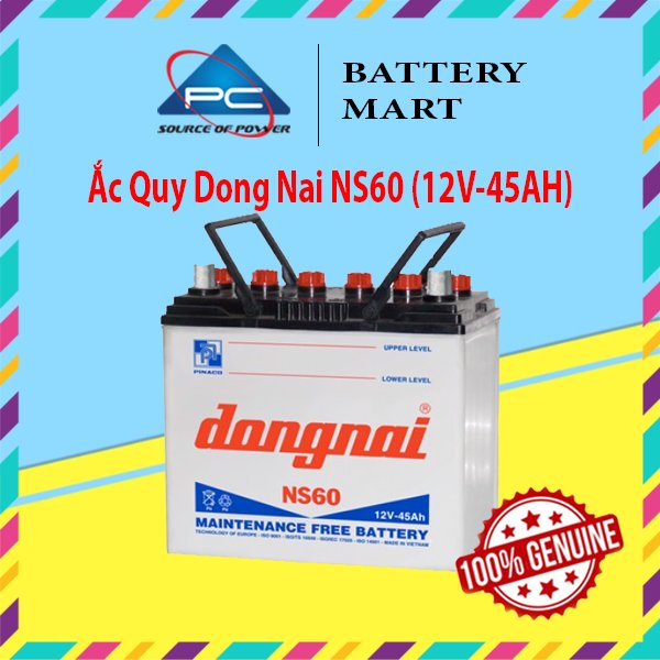 Bình ắc quy 12v-45ah, ắc quy dong nai ns60