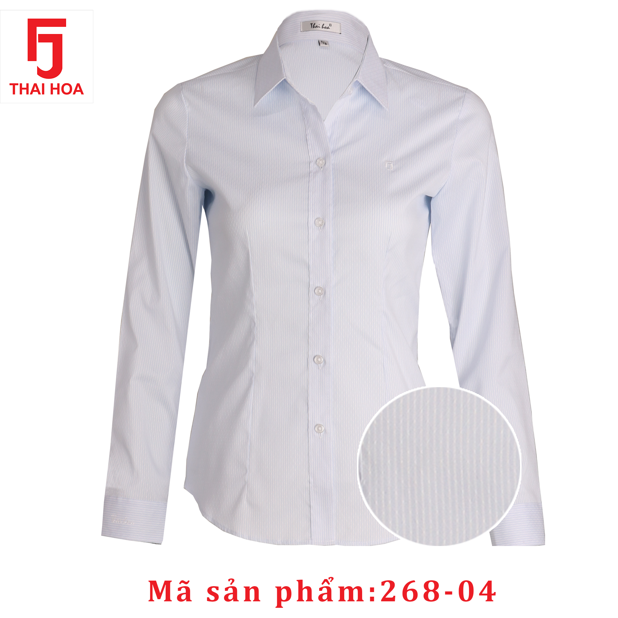 Áo sơ mi trắng Thái Hòa họa tiết sọc nhuyễn N6501  Shop Thái Hòa