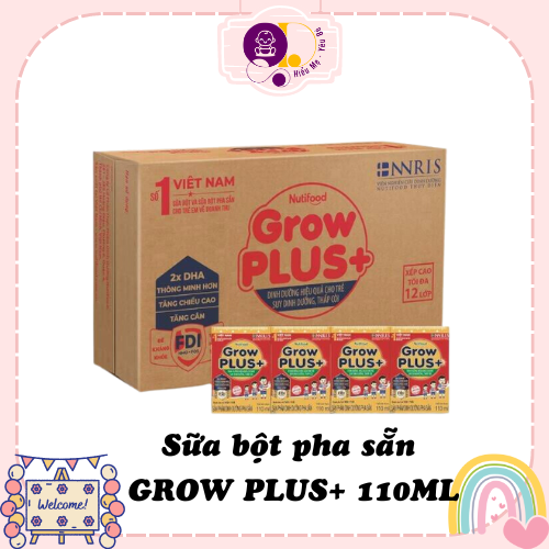 Sữa hộp pha sẵn dinh dưỡng Grow Plus đỏ (110ml*48-Nutifood)