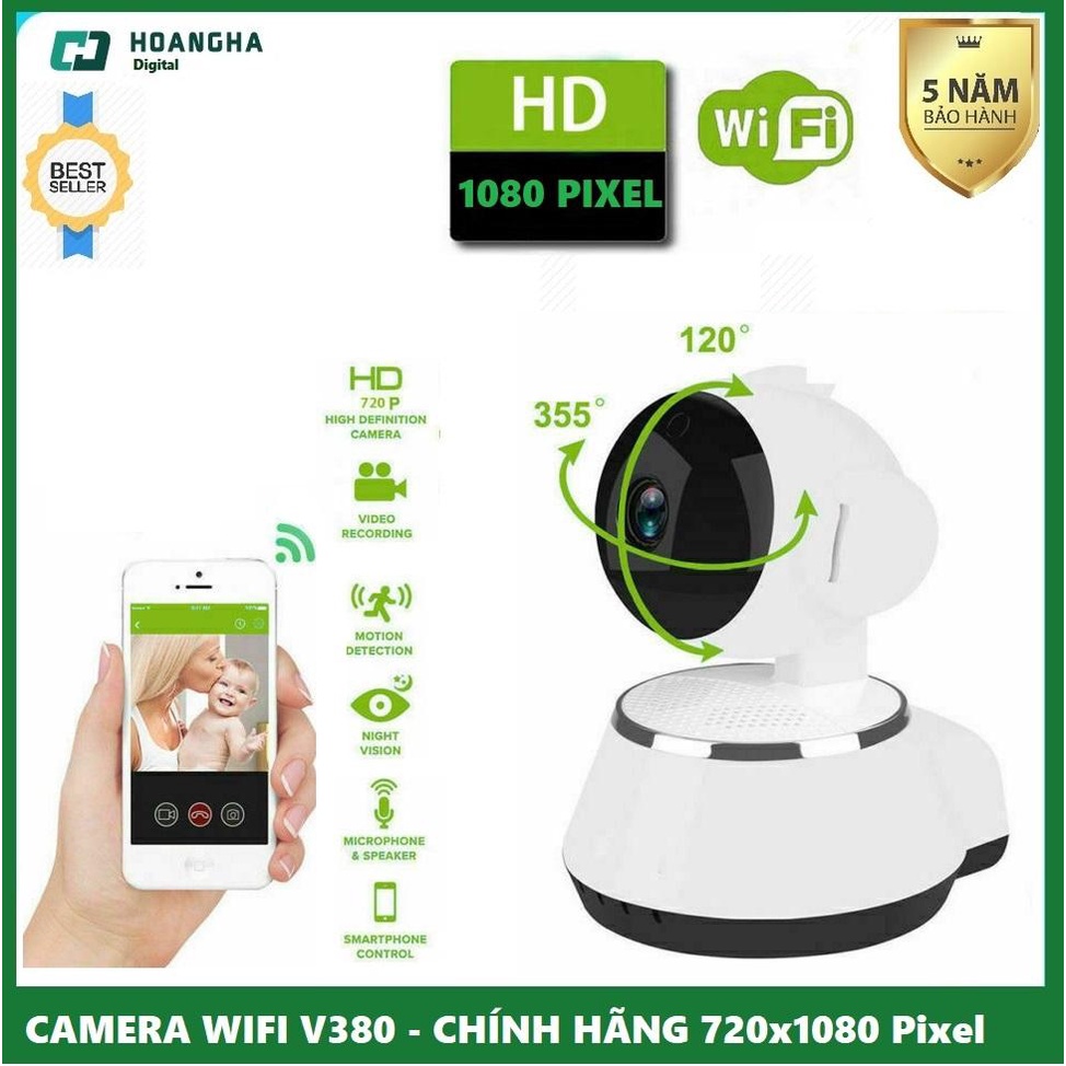 Camera wifi không dây v380 fullhd 1080 - camera trong nhà