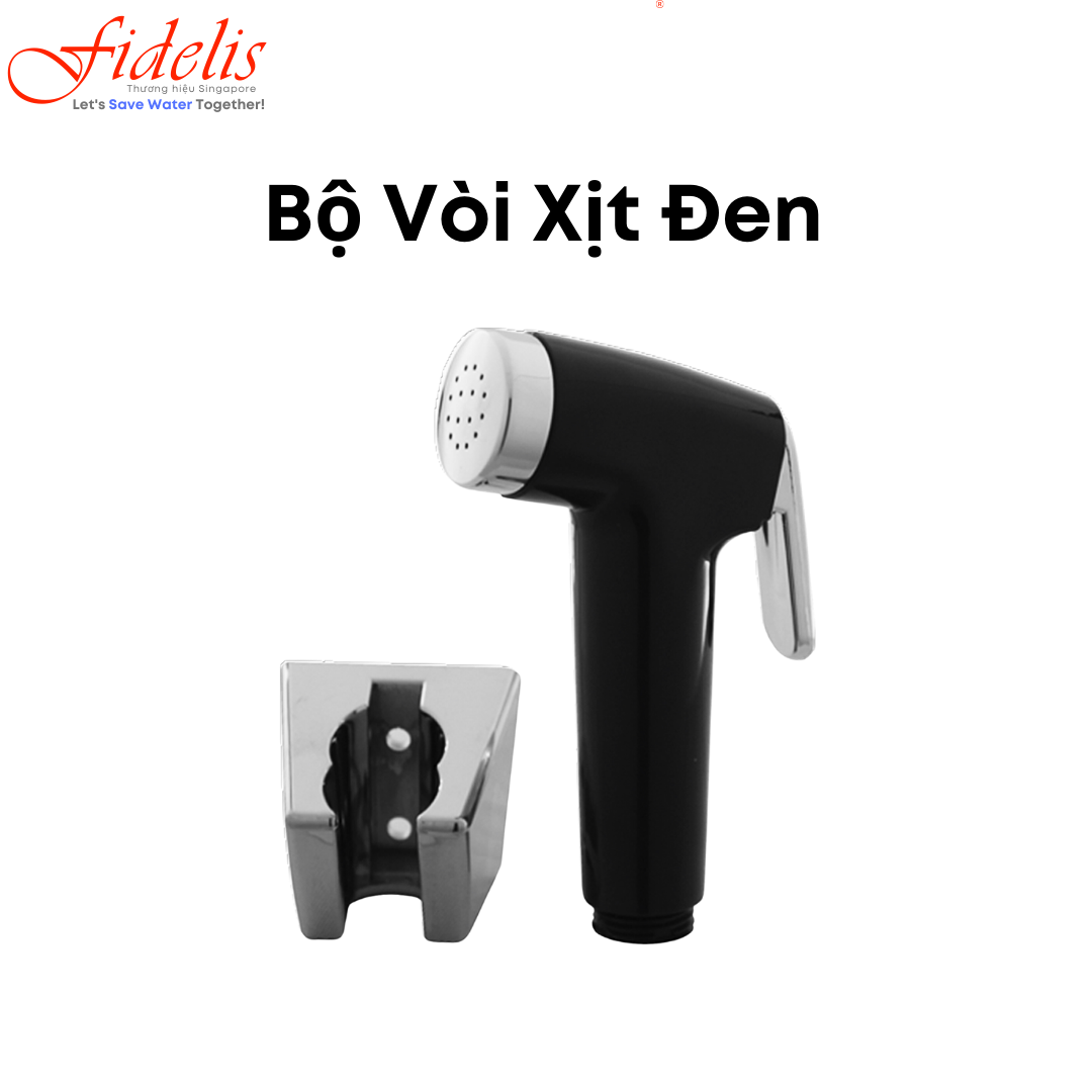 Bộ vòi xịt vệ sinh đen - hàng chính hãng fidelis ft-5005b
