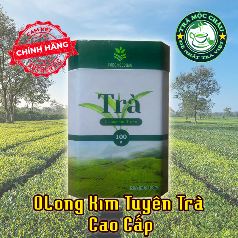 Trà olong kim tuyên mộc châu - hộp bát giác 100g - olong kim tuyên đài loan