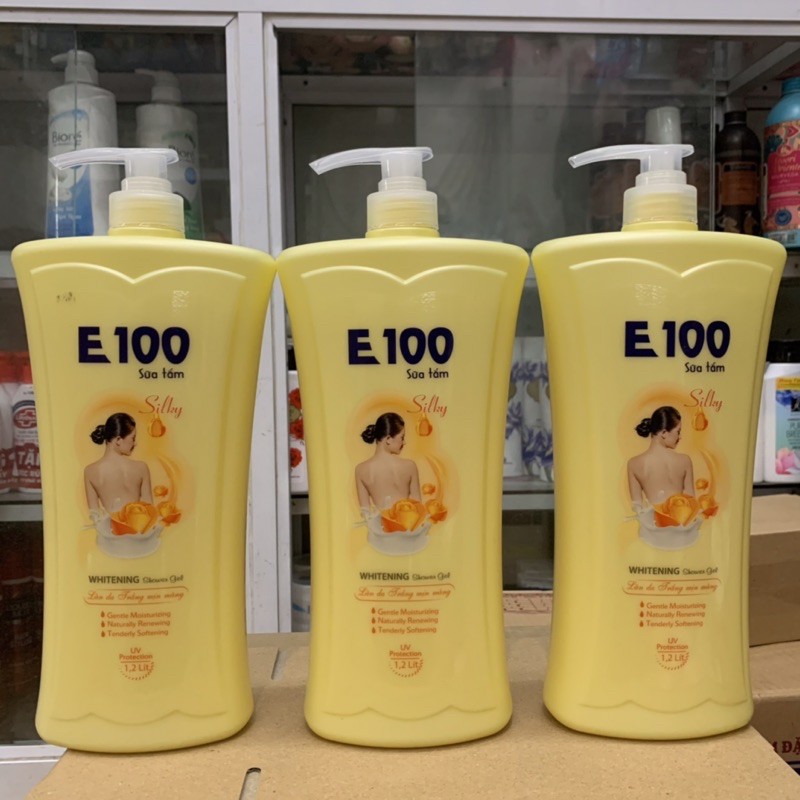Sữa tắm e100 silky vàng 1,2ml và 800ml