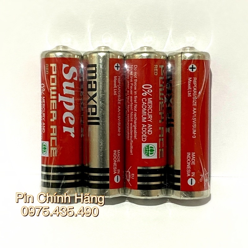 Pin aa maxell r6p - pin tiểu vỉ 4 viên made in indonesia