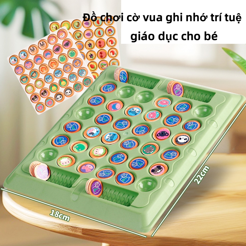 Đồ chơi cờ vua ghi nhớ trí tuệ thử thách giáo dục cho bé đồ chơi lật hình trái cây 2 người chơi kết hợp cờ vua vui nhộn giải trí