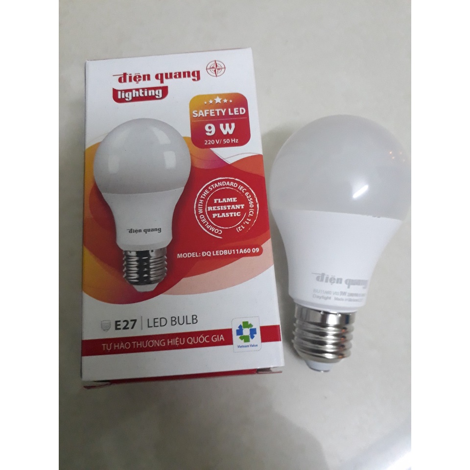 Bóng đèn led bulb 9w điện quang rạng đông 9w e27