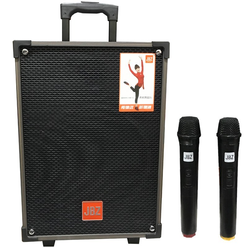 Loa kéo di động jbz ne-109, tặng kèm 2 micro không dây , tích hợp cổng aux, cổng 6.5 kết nối mic có dây