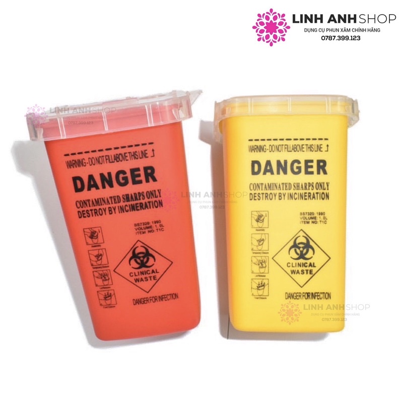 Thùng rác mini đựng kim rác thải trong phun xăm