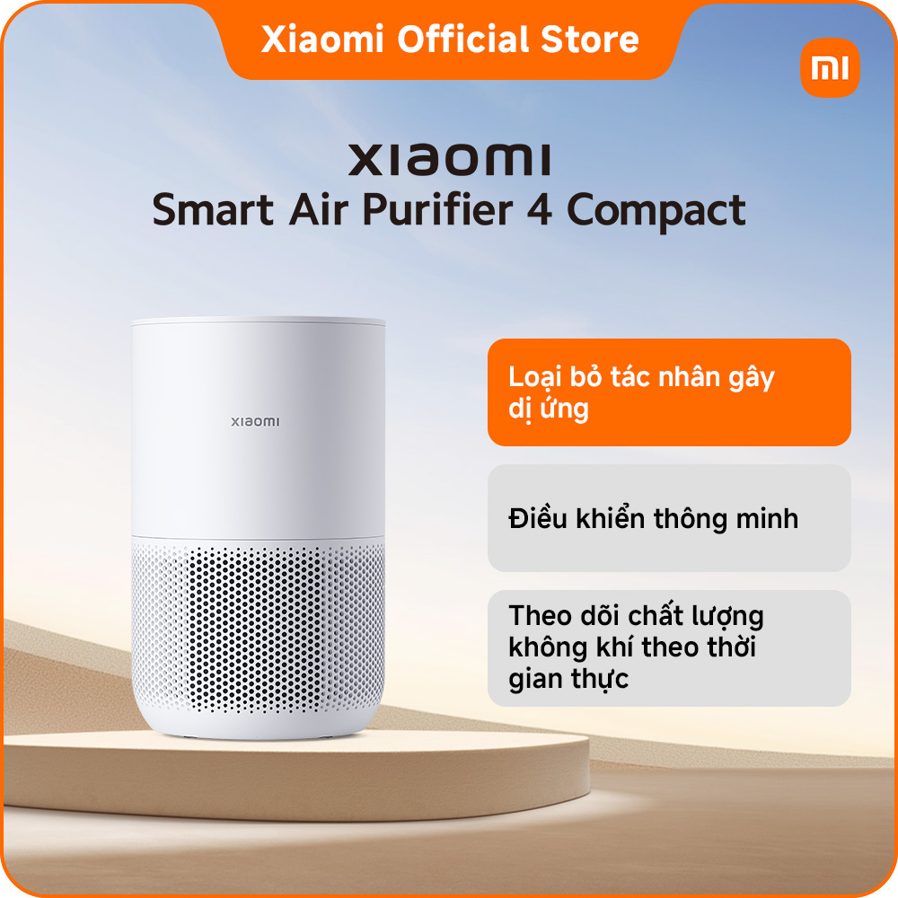 Máy lọc không khí Xiaomi Smart Air Purifier 4 Compact | Loại bỏ tác nhân gây dị ứng | Điều khiển thông minh | Theo dõi chất lượng không khí theo thời gian thực