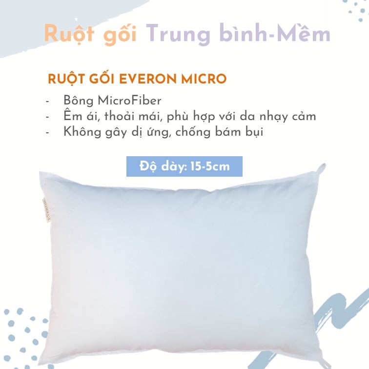 Ruột gối đầu micro 45*65cm