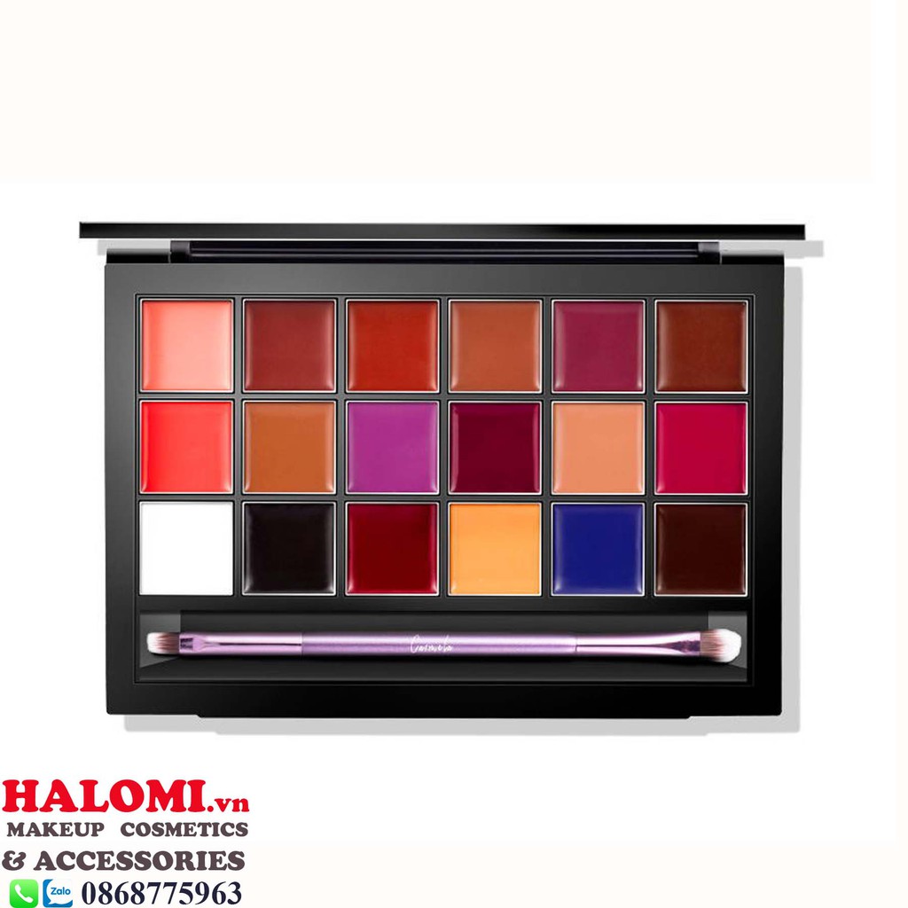 Bảng son carmela anastasia dupe 18 ô cao cấp với chất son lì lên màu chuẩn không khô môi_halomi