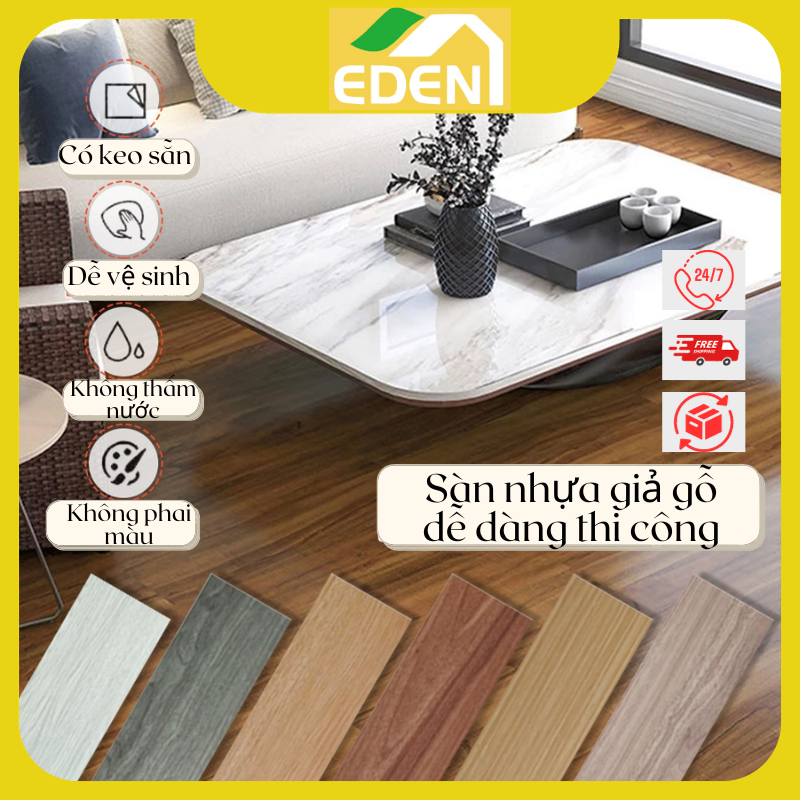 Sàn nhựa giả gỗ có sẵn keo dán lót sàn