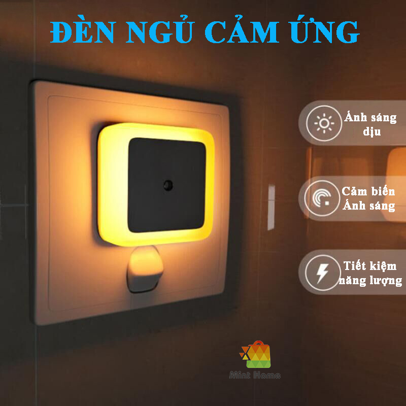 Đèn ngủ led cảm ứng cảm biến tự động tắt mở ánh sáng khi trời tối không dây, gắn cầu thang, treo tường nhà bếp phòng tắm
