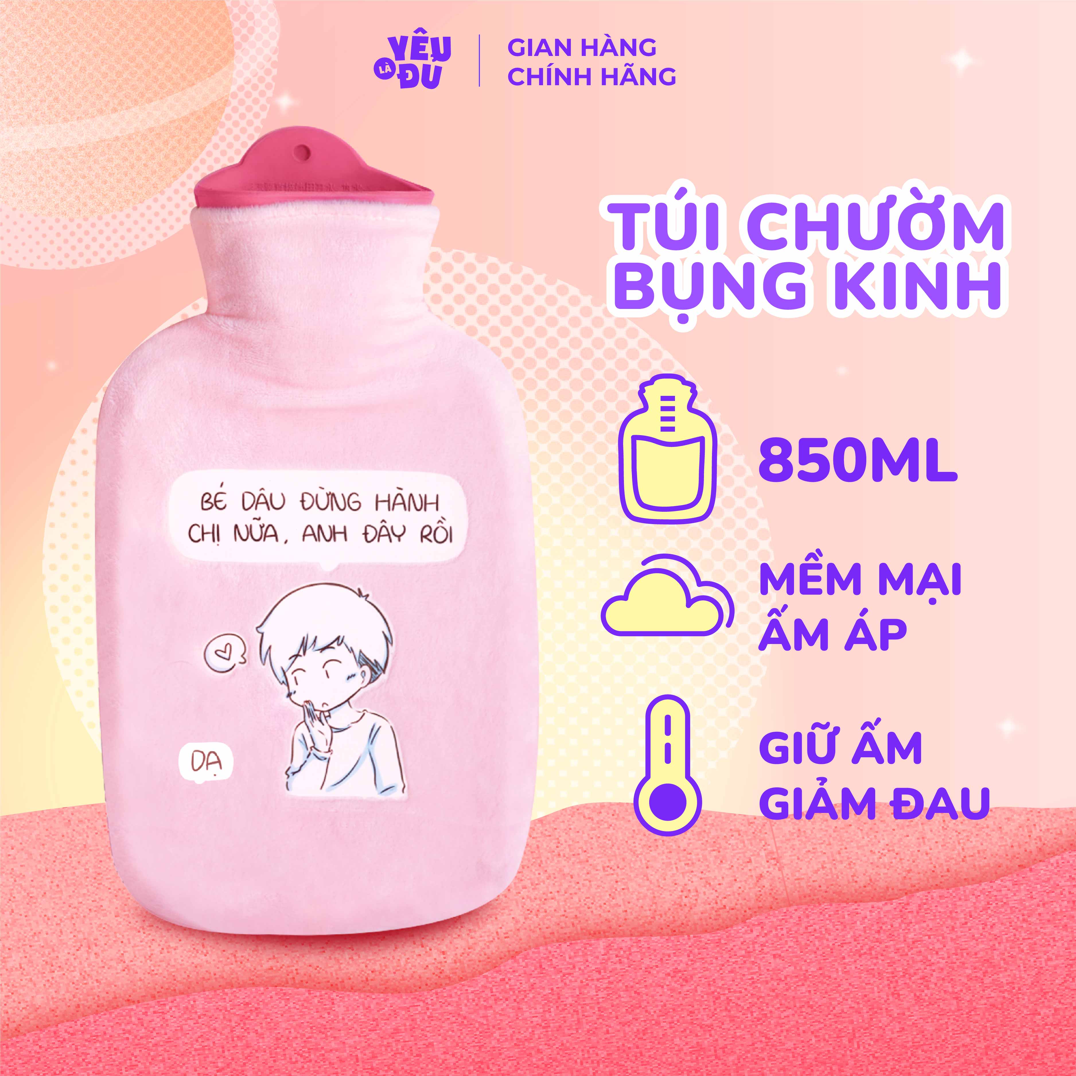 Túi Chườm Bụng Kinh Yêu Là Đủ Shop Dành Cho Nam Tặng Nữ, Túi Chườm Nóng 850ml