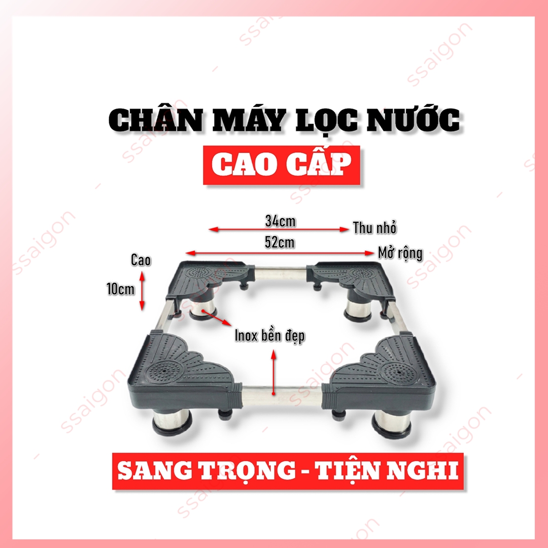 Chân máy lọc nước cao cấp trụ inox siêu chắc chắn, chỉnh được kích thước - Bảo hành 2 năm