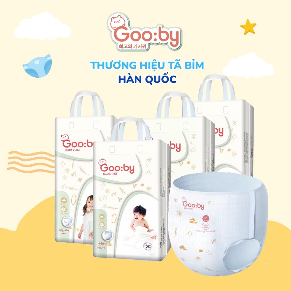 Tã/bỉm Gooby Extra  công nghệ hàn quốc đur size tã dán/quần NB70/S56/M46 /M60/L56/XL52/XXL48/XXXL38 