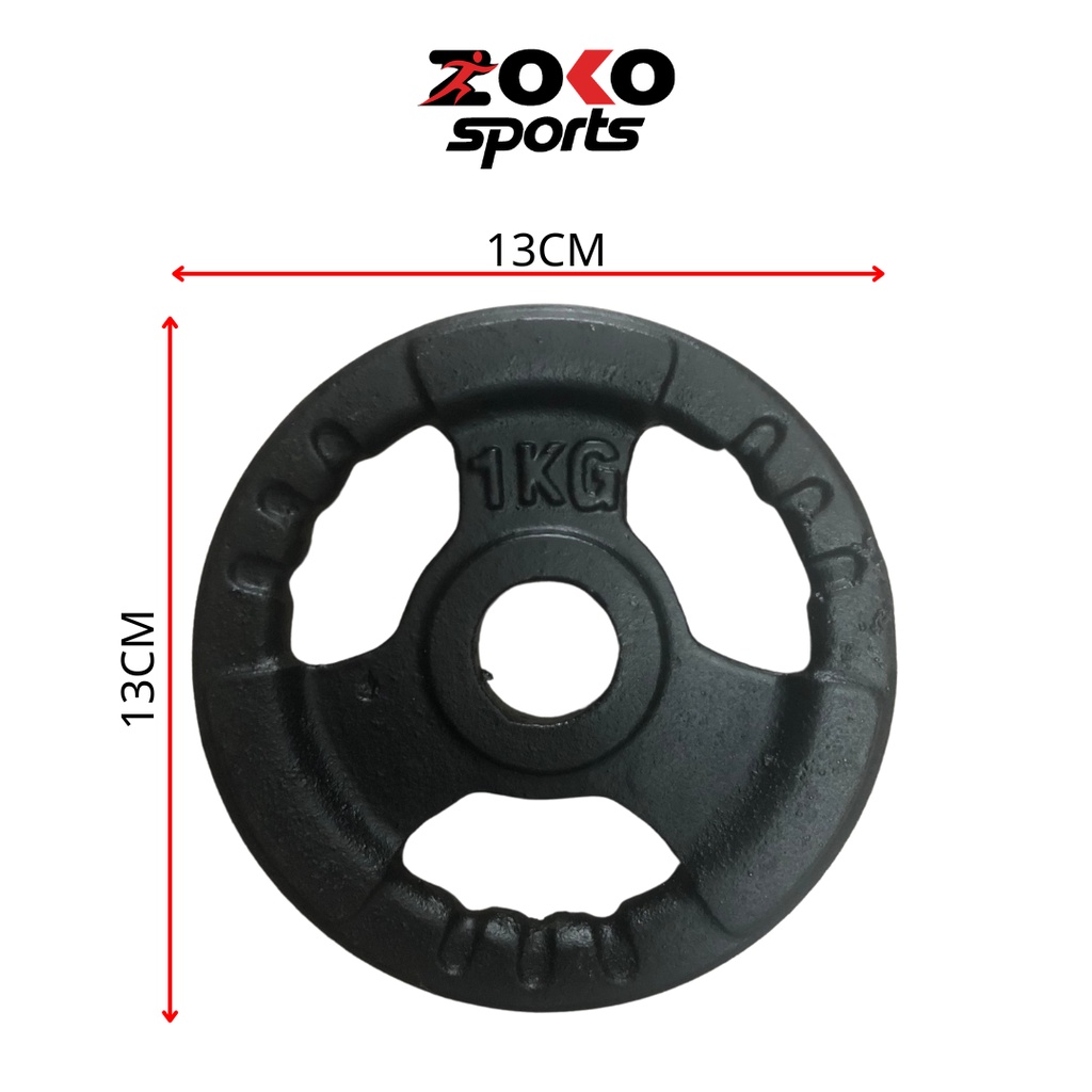 Tạ gang 1kg tập gym, bánh tạ gang phi lỗ 30