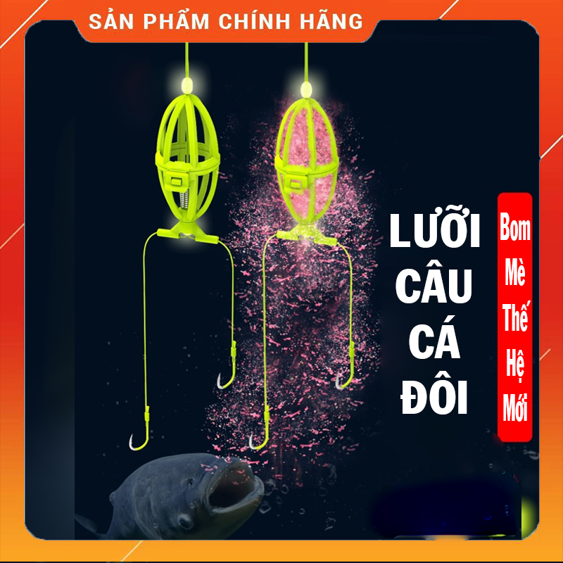 Lưỡi câu mè lăng xê, lưỡi câu bom cá mè thiết kế thông minh, tạo ổ và thu hút cá hiệu quả - đồ câu 247