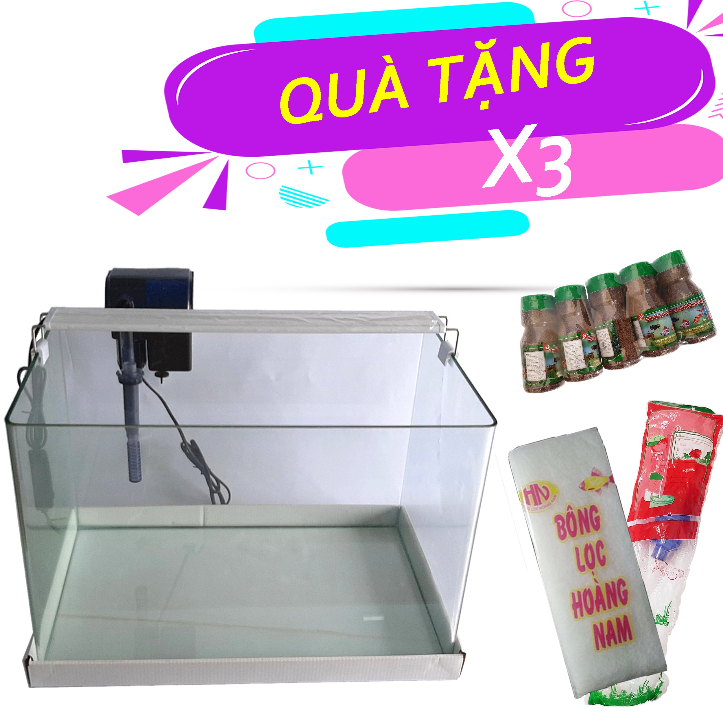 Bể cá đúc 50x33x35 cm, hồ cá mini thủy sinh để bàn
