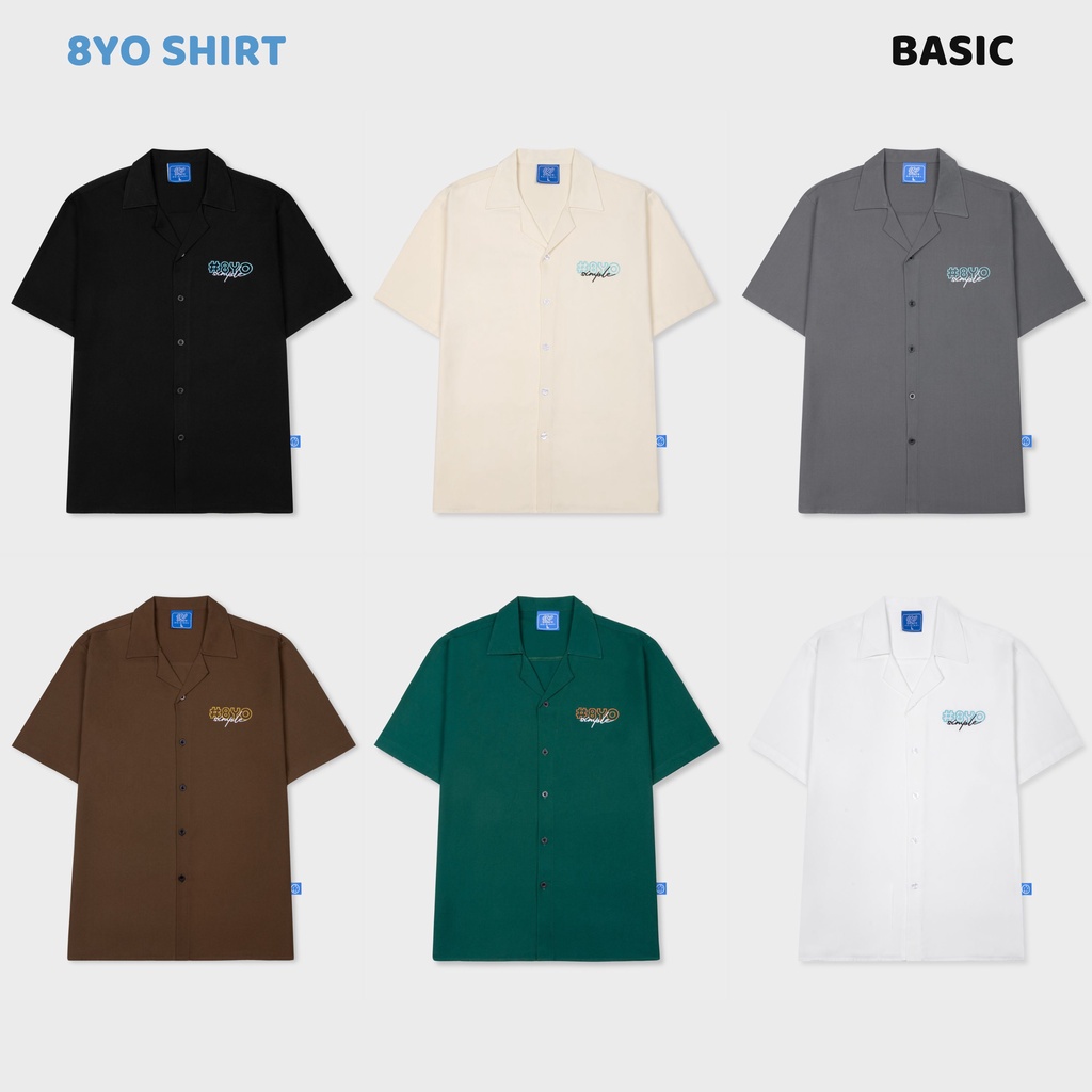 Áo Sơ Mi Tay Ngắn Unisex Local Brand 8YO Basic Shirt 6 Color