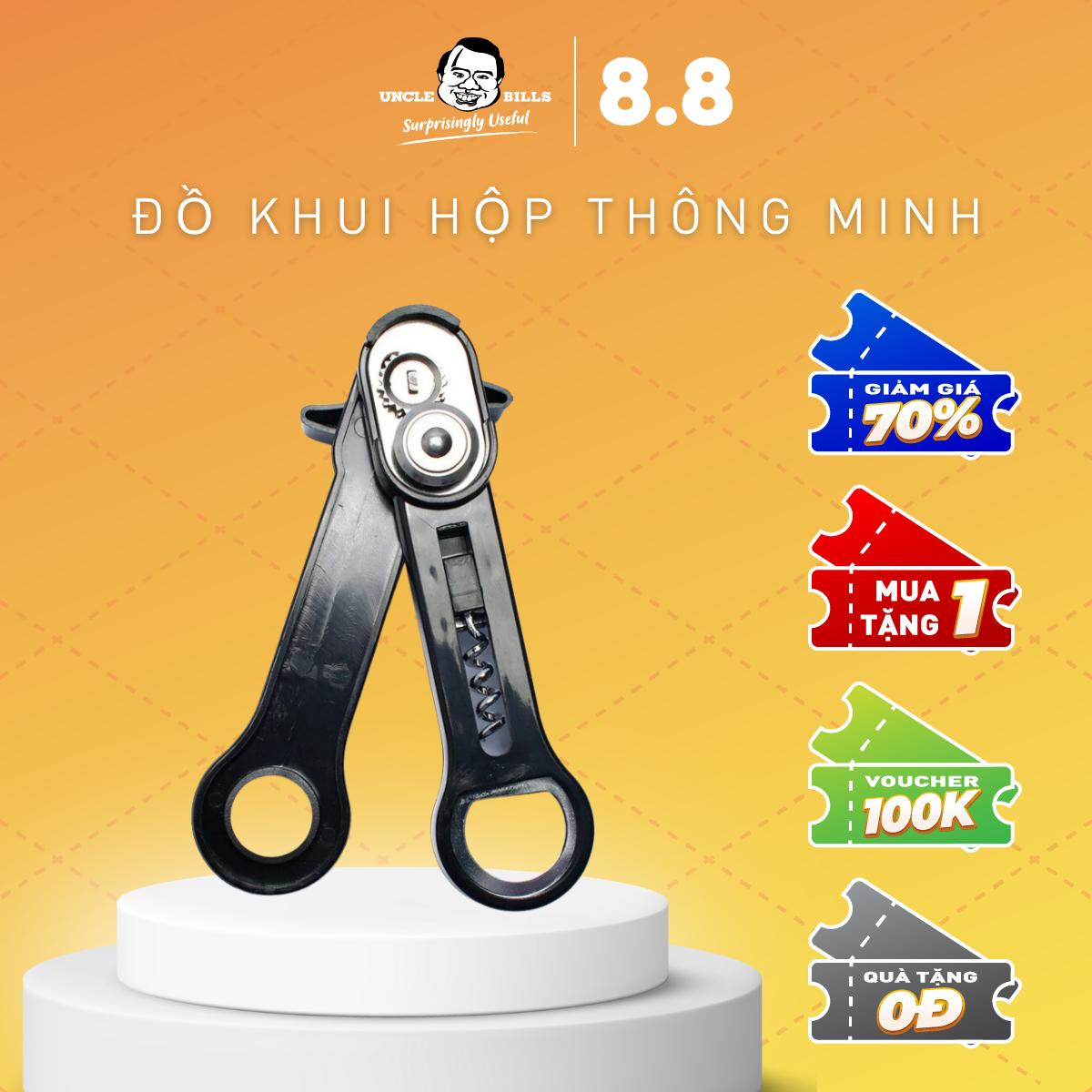 Đồ khui hộp thông minh 3 trong 1 uncle bills ka0128 - hàng nhập khẩu