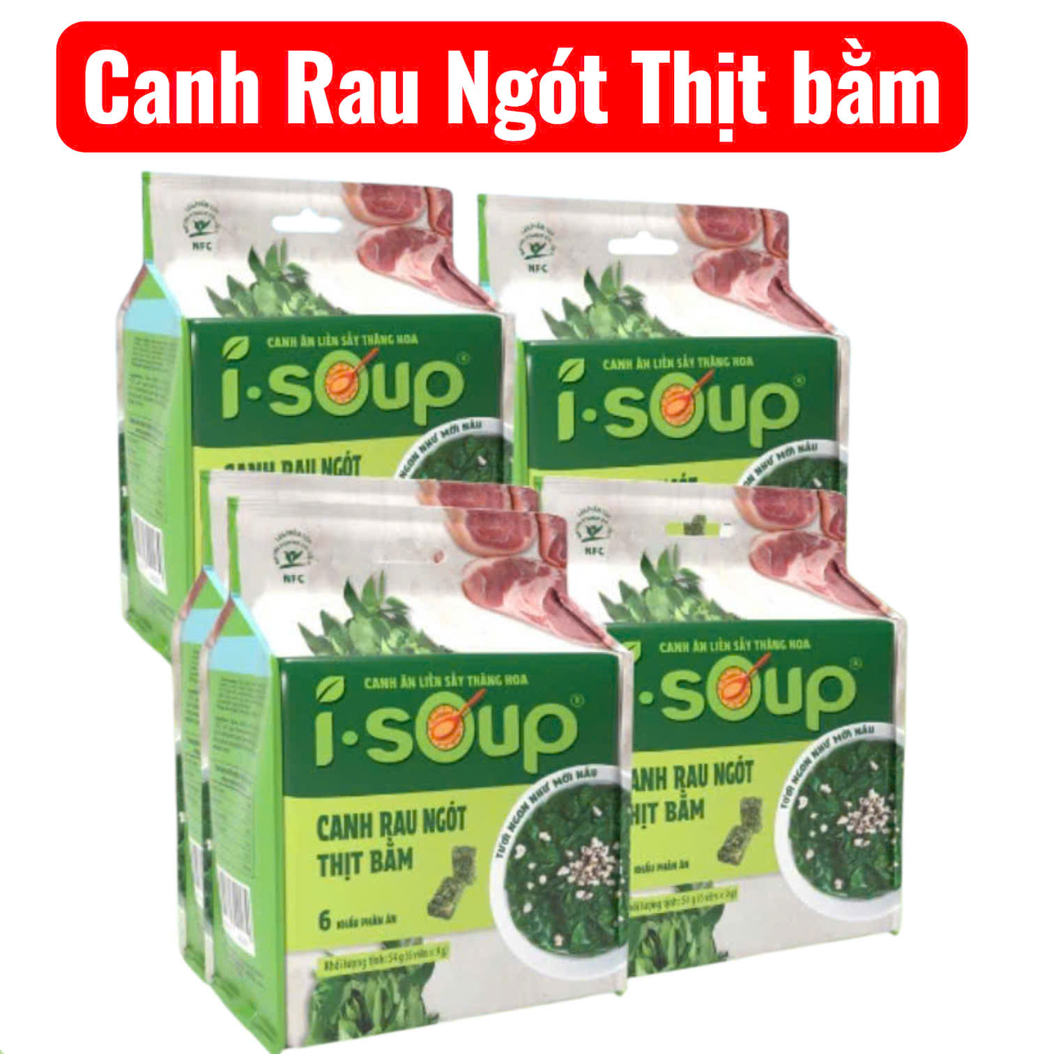 COMBO 54g Canh Rau Ngót Thịt Bằm sấy thăng hoa, khách chọn phân loại